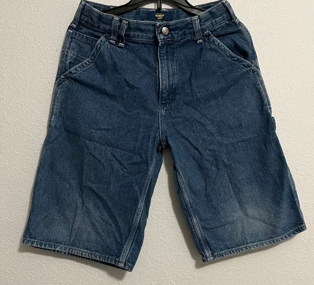 OshKosh B'gosh Boys Cargo Denim Shorts Blue 14 30W 12